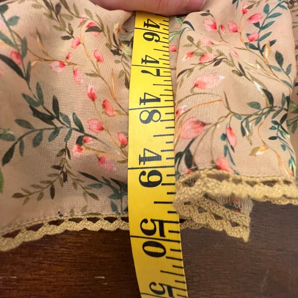 Cottagecore Floral Boho Maxi Dress Small Ruffled Tiered Yellow Fairy Coquette - Picture 11 of 13